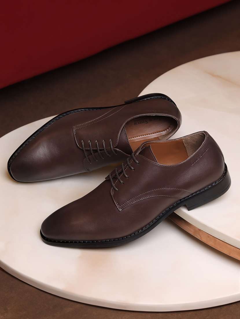 men solid lace-up derbys - 21748066 -  Standard Image - 1