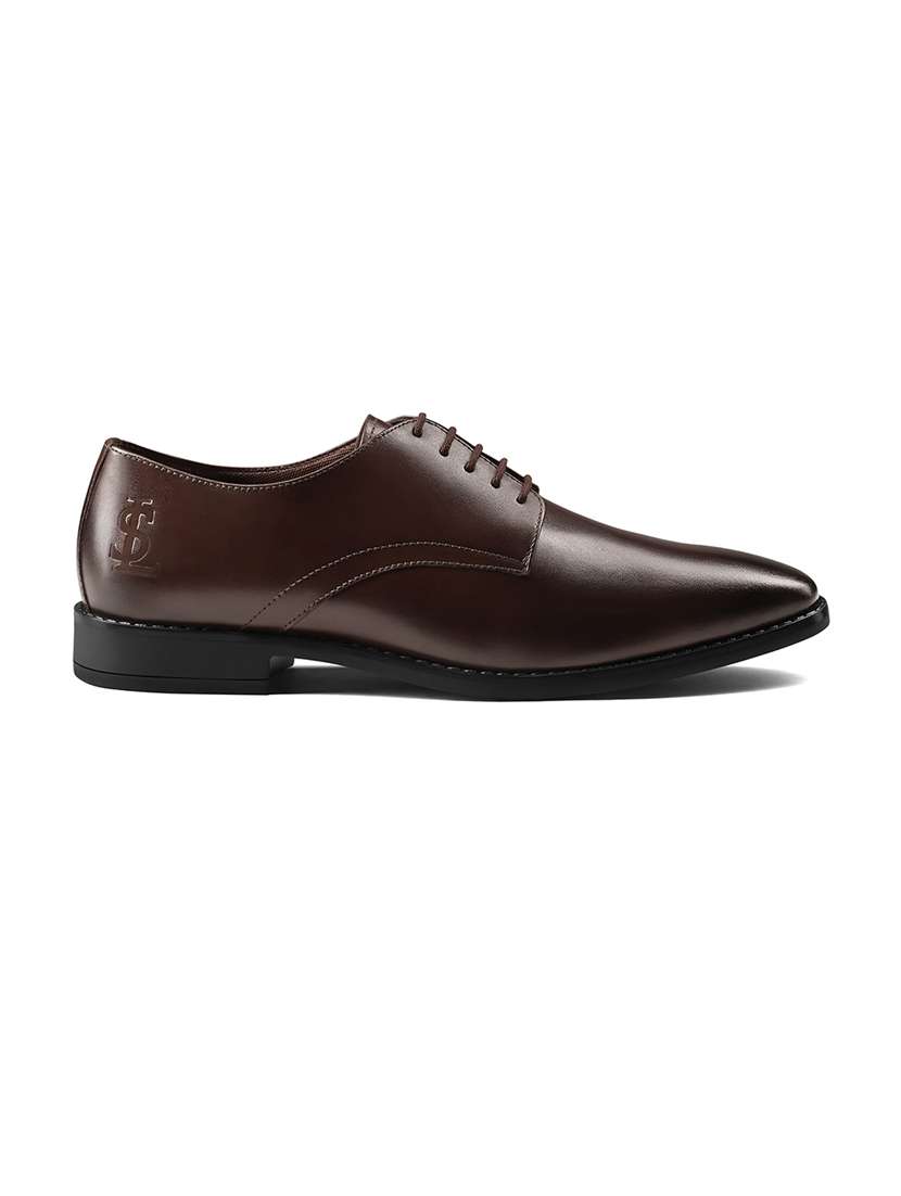 men solid lace-up derbys - 21748066 -  Standard Image - 4