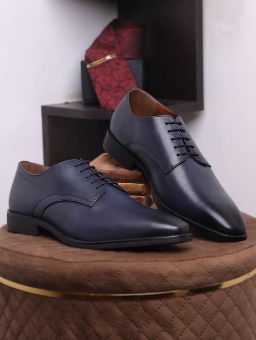 men solid lace-up derbies - 21748068 - Standard Image - 0