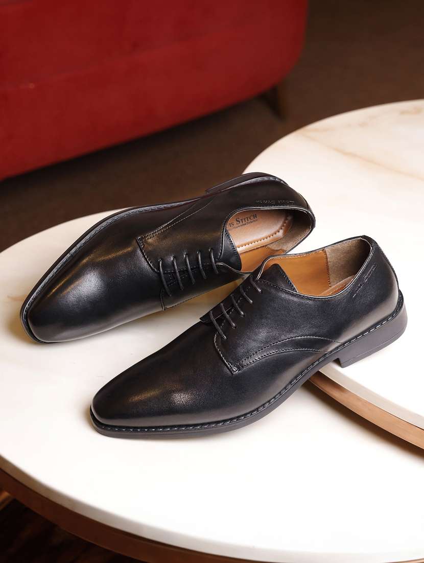 men solid lace-up derbies - 21748069 -  Standard Image - 1