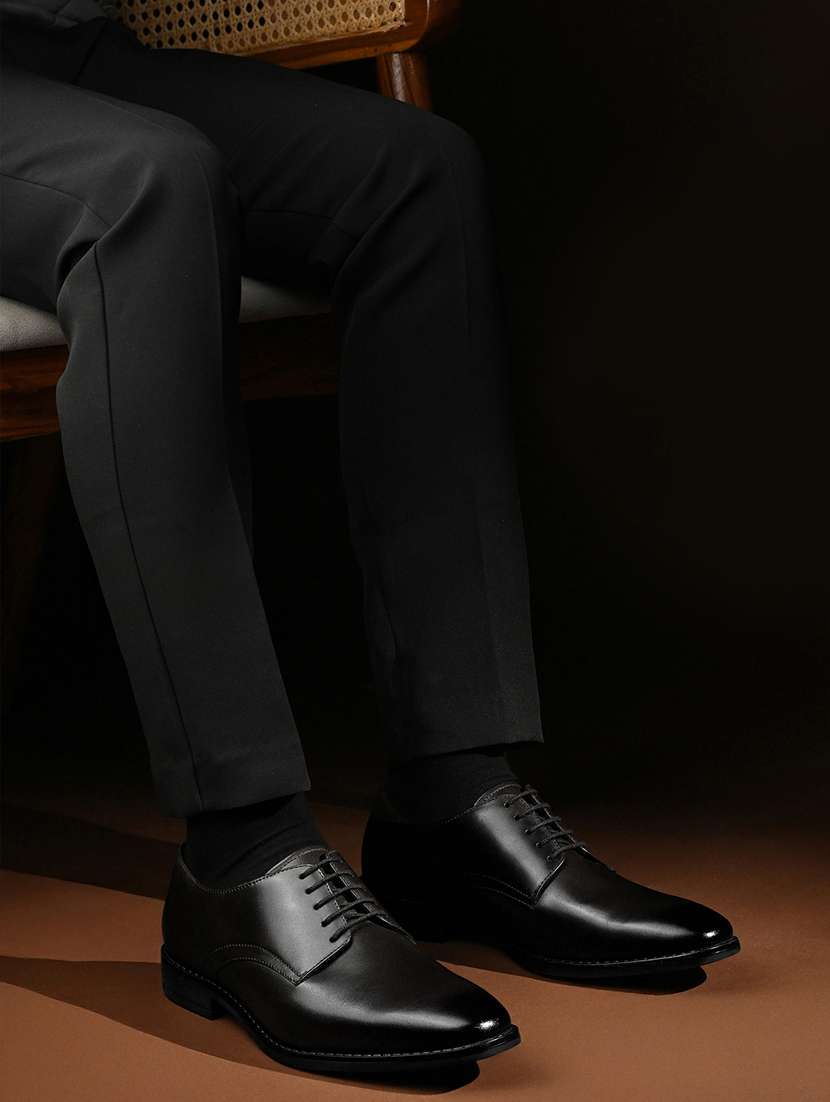 men solid lace-up derbies - 21748069 -  Standard Image - 1