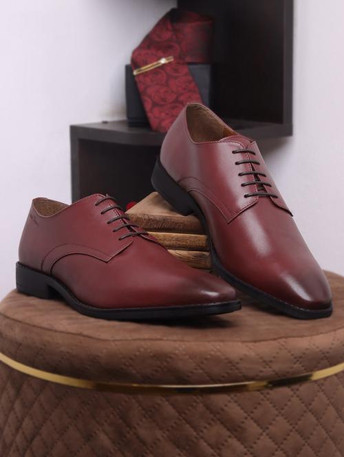 men solid lace-up derbies - 21748070 - Standard Image - 0
