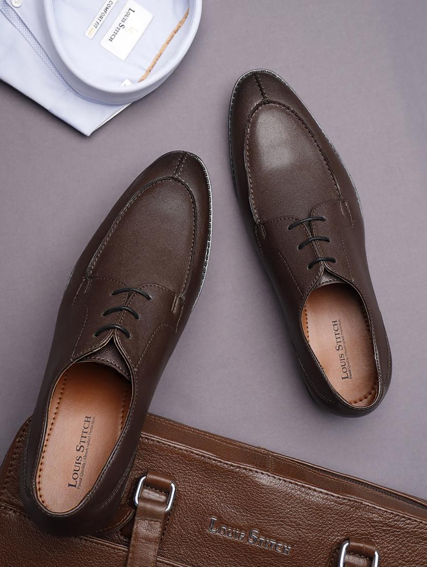 men solid lace-up derbies - 21748078 - Zoom Image - 0