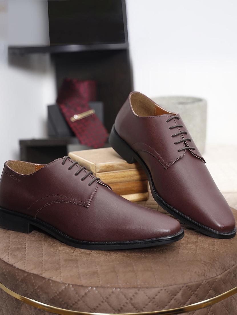 men solid lace-up derbies - 21748095 - Zoom Image - 0
