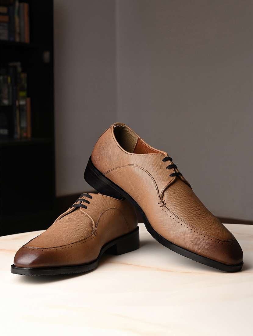 men solid lace-up derbies - 21748106 -  Zoom Image - 0