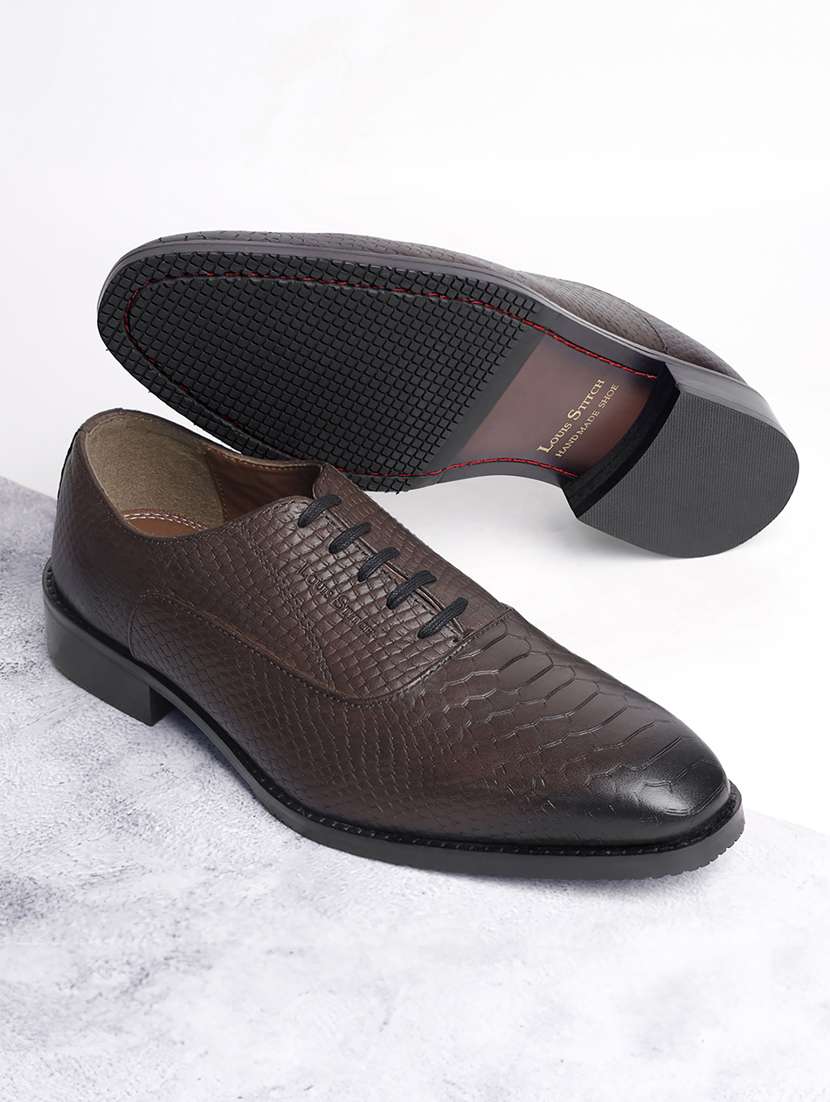 men textured lace-up oxford formal shoes - 21748107 -  Standard Image - 1
