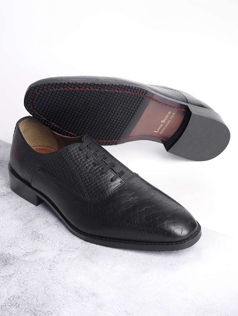 men textured lace-up oxfords - 21748108 -  Standard Image - 1