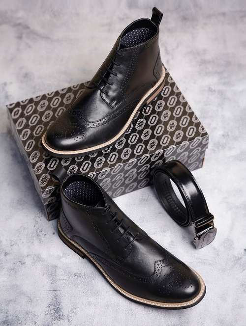 men solid lace up boots - 21748121 -  Standard Image - 0