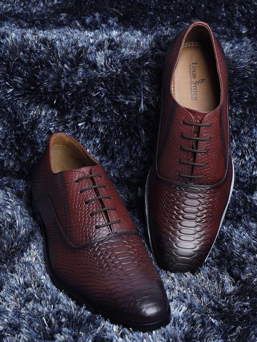 men textured lace-up oxfords - 21748145 -  Standard Image - 1