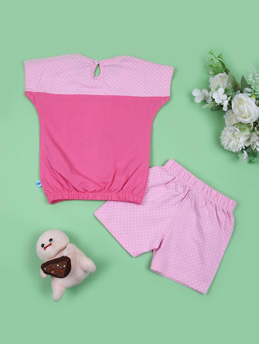 girls printed short & top set co-ord set - 21748160 -  Standard Image - 1