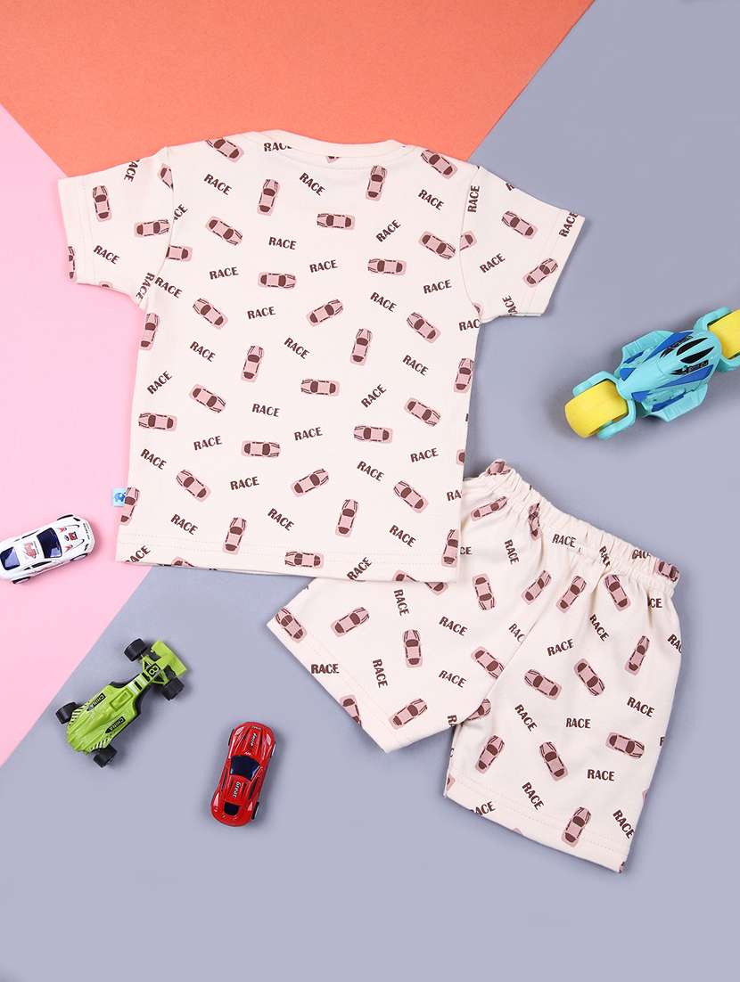 kids printed t-shirt and short co-ord set - 21748162 - Standard Image - 1