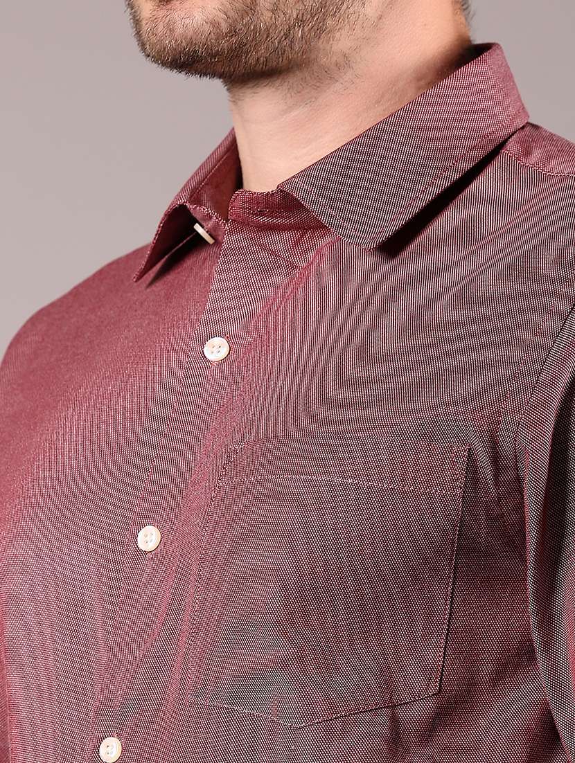men solid collared long sleeve formal shirt - 21748170 - Standard Image - 4