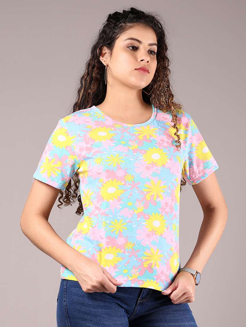 Women Printed Short Sleeve Regular Fit T-shirt - 21748176 -  Standard Image - 1