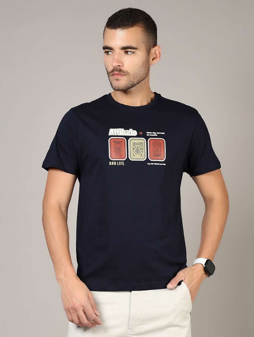 blue cotton back print tshirt - 21748188 -  Standard Image - 1