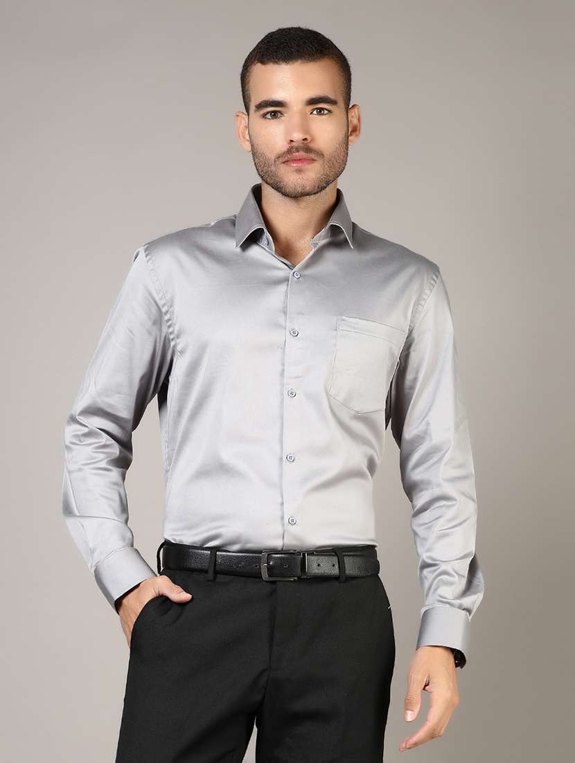 men solid long sleeve regular fit formal shirt - 21748189 - Standard Image - 1