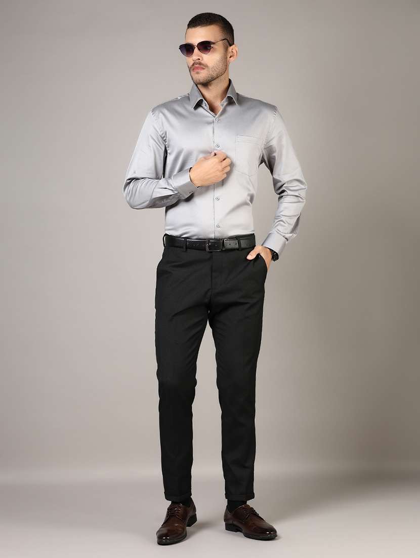 men solid long sleeve regular fit formal shirt - 21748189 - Standard Image - 4
