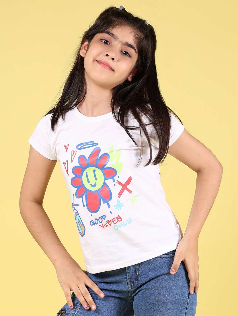 girls printed short sleeves round neck tee - 21748191 -  Standard Image - 1