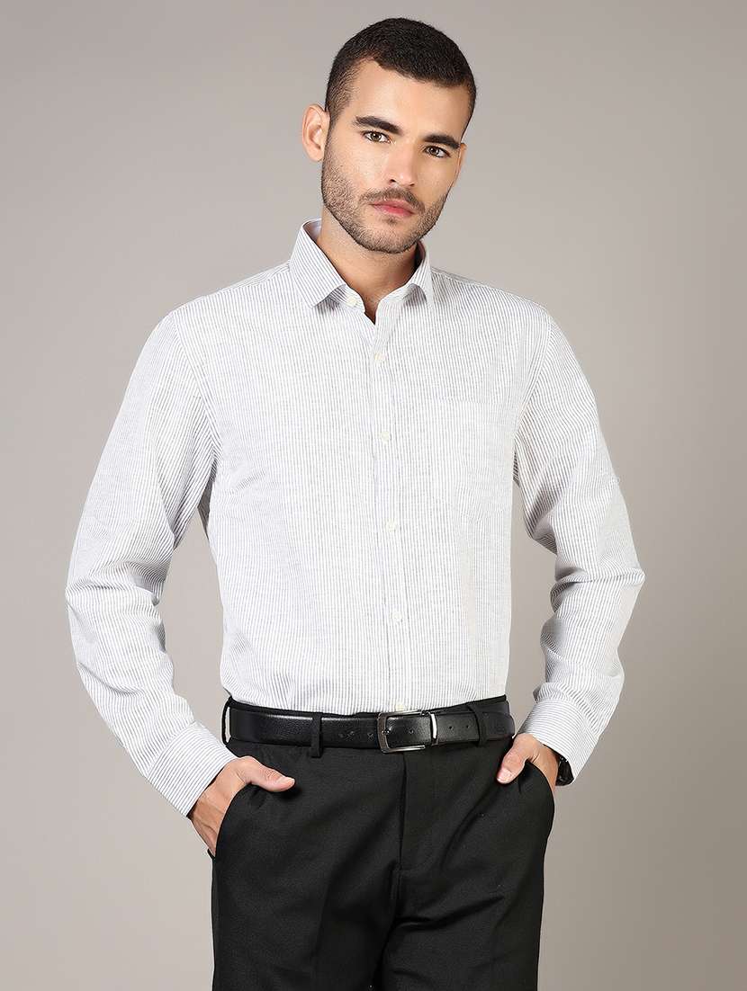 men striped long sleeve regular fit formal shirt - 21748238 - Standard Image - 1