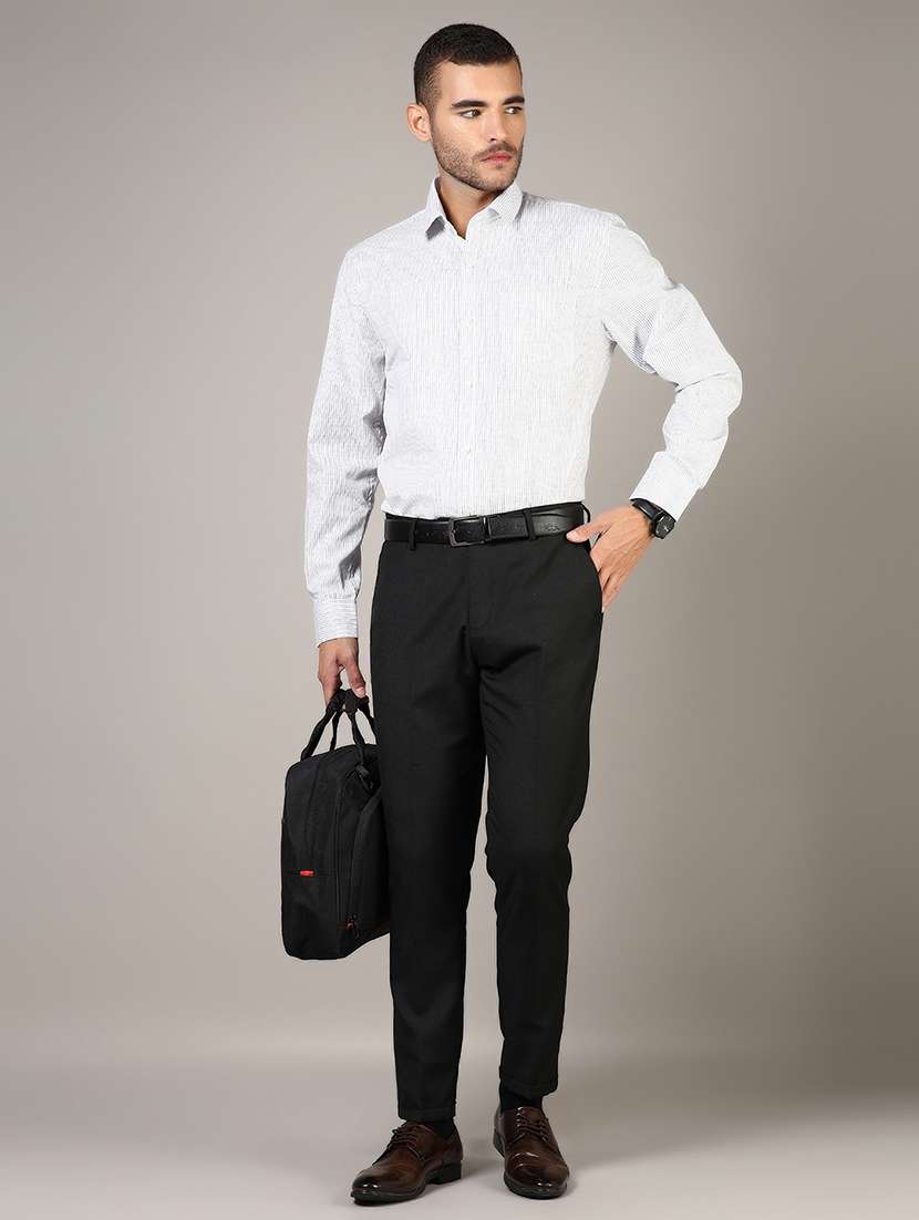 men striped long sleeve regular fit formal shirt - 21748238 - Standard Image - 4