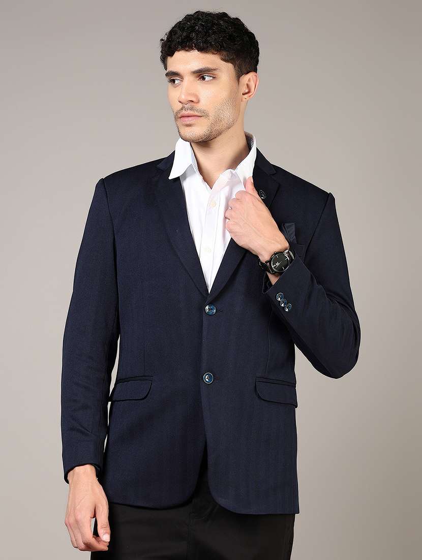 men lapel collar single breasted casual blazer - 21748258 -  Standard Image - 1