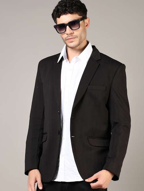 men lapel collar single breasted casual blazer - 21748259 -  Standard Image - 0