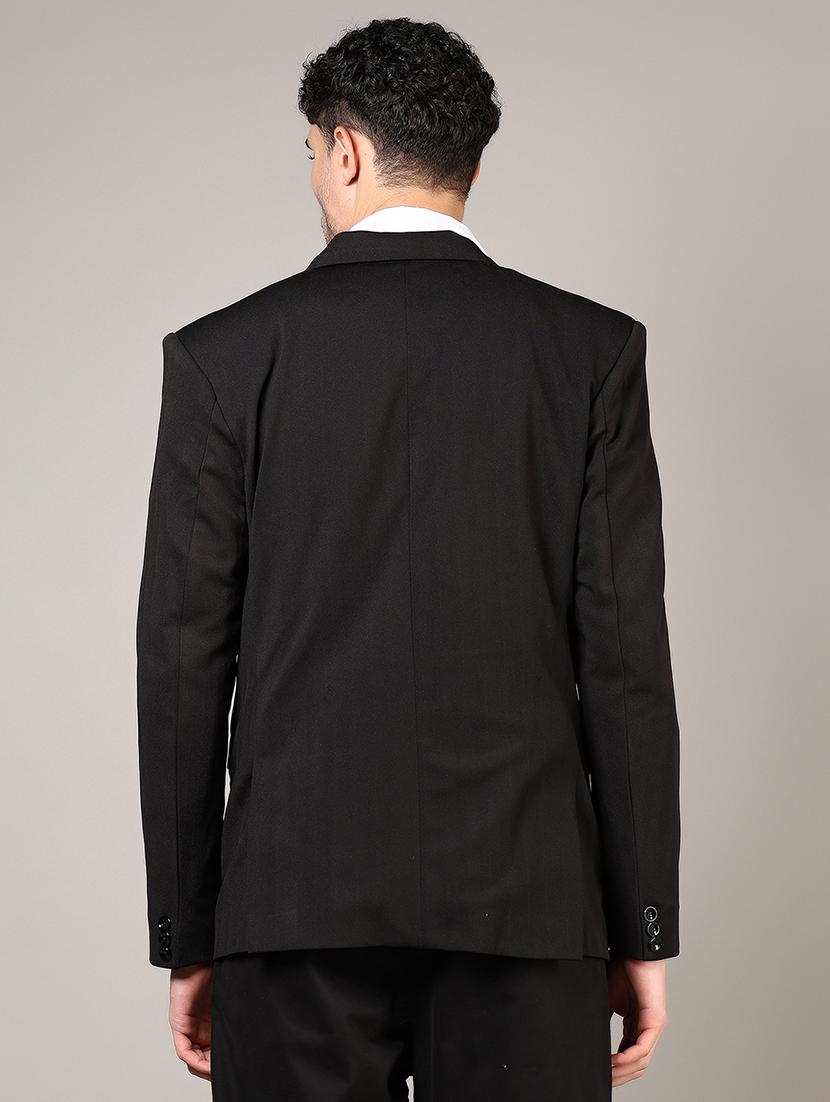 men lapel collar single breasted casual blazer - 21748259 - Standard Image - 4