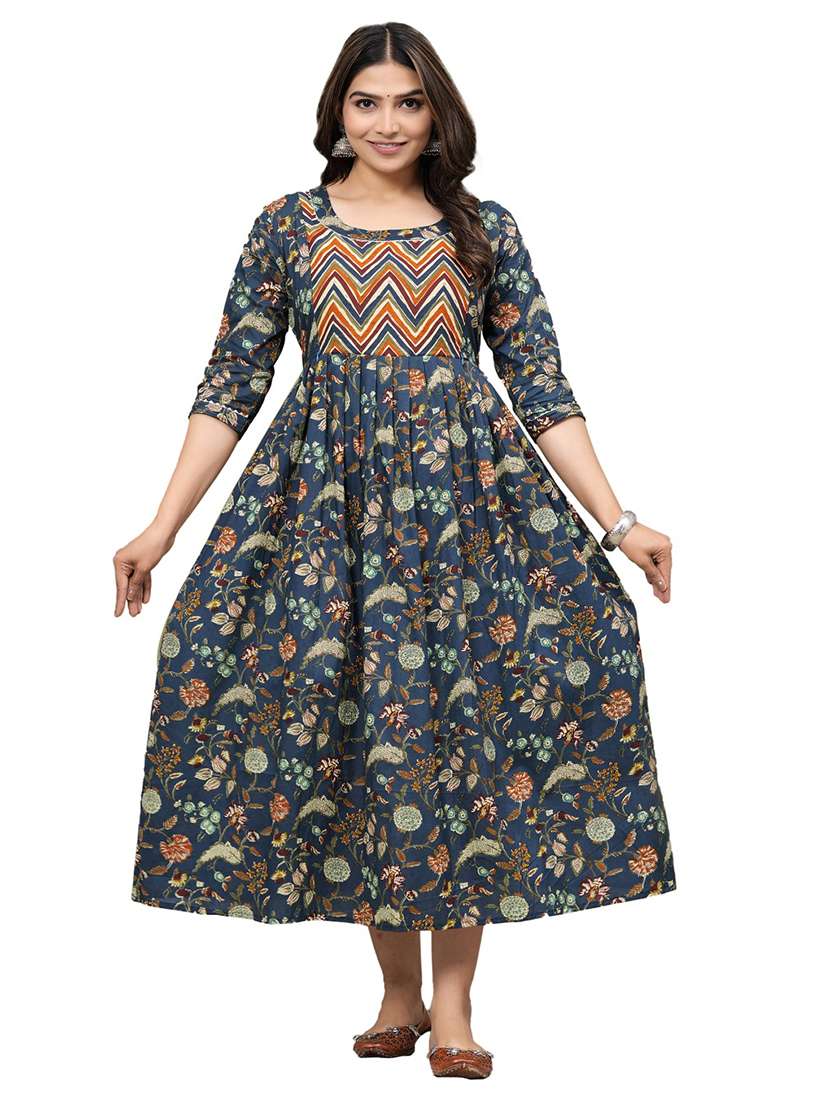 women floral printed round neck maternity dress - 21748291 -  Standard Image - 1