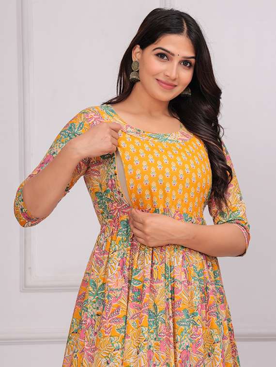 women floral printed round neck maternity dress - 21748304 -  Standard Image - 4