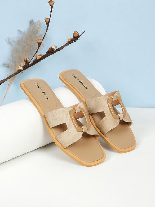 women solid slip on sandal - 21748358 -  Standard Image - 0