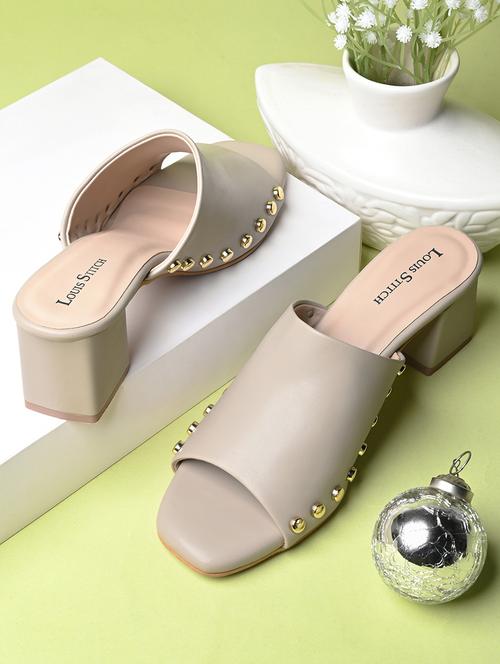 women beige slip on sandals - 21748377 -  Standard Image - 0