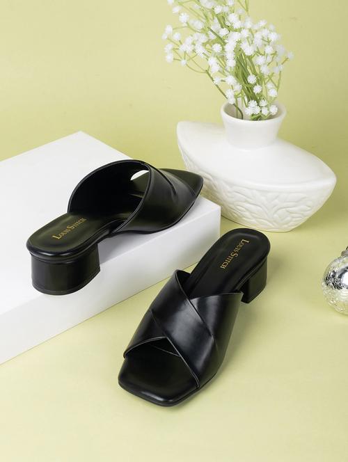 women black slip on sandal - 21748382 - Standard Image - 0