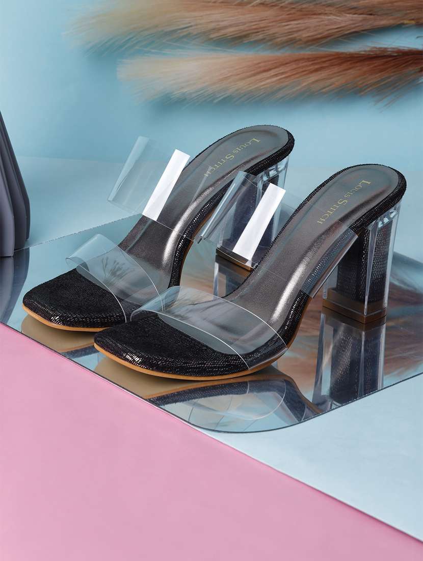 women black slip on sandal - 21748386 -  Standard Image - 1