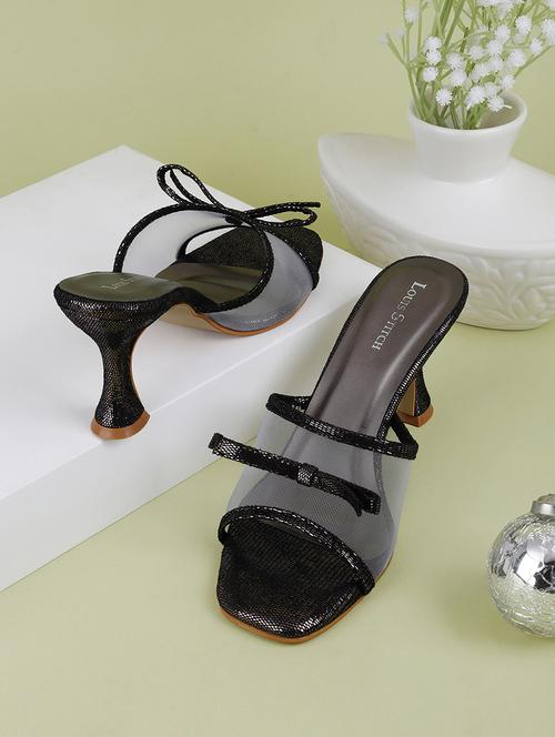 women black slip on sandals - 21748391 - Standard Image - 0