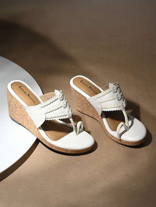 Women White Slip On Sandal