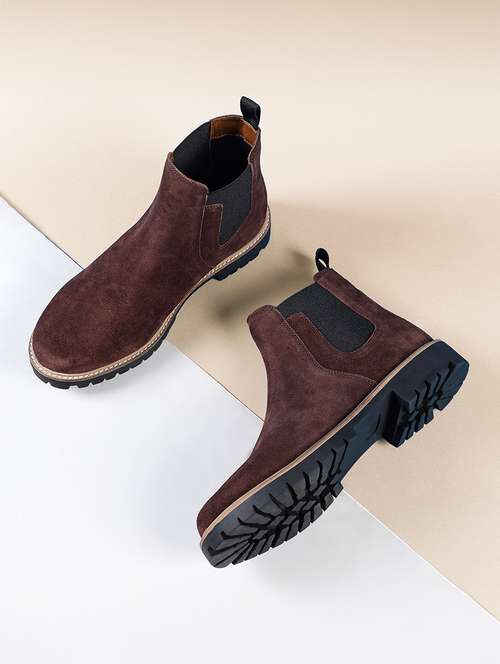 men brown slip on boots - 21748399 - Standard Image - 0