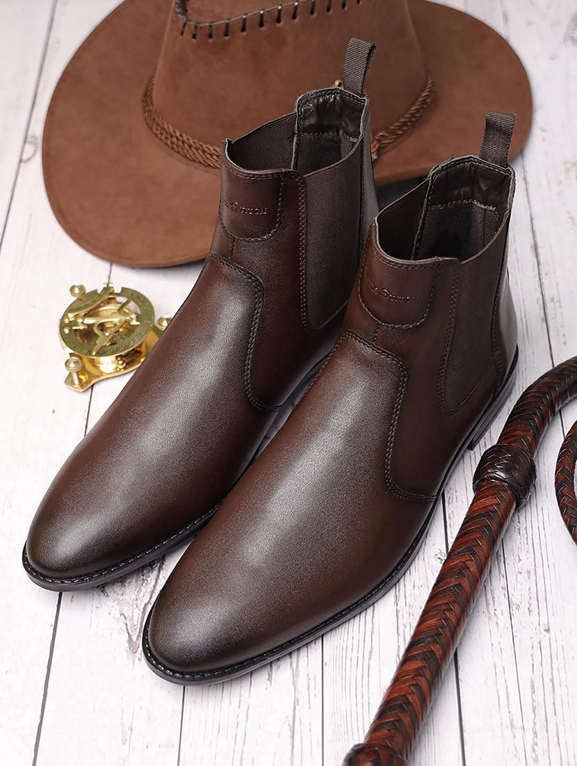 men solid slip on boots - 21748413 - Zoom Image - 0