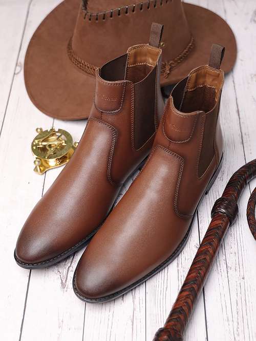 men solid slip on boots - 21748415 -  Standard Image - 0