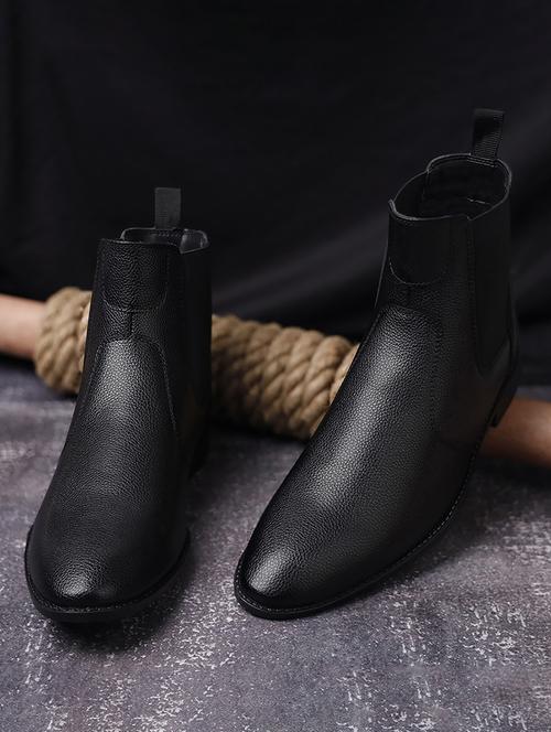 men solid slip on boots - 21748418 -  Standard Image - 0
