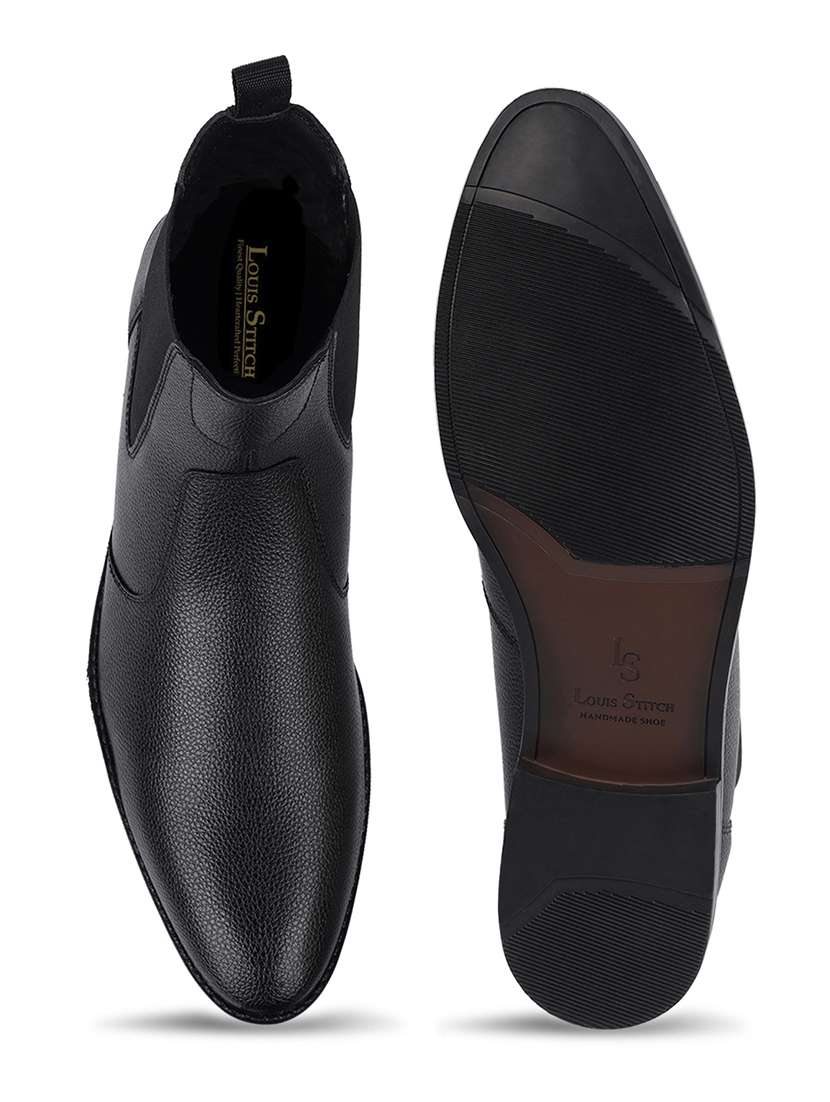 men solid slip on boots - 21748418 -  Standard Image - 4