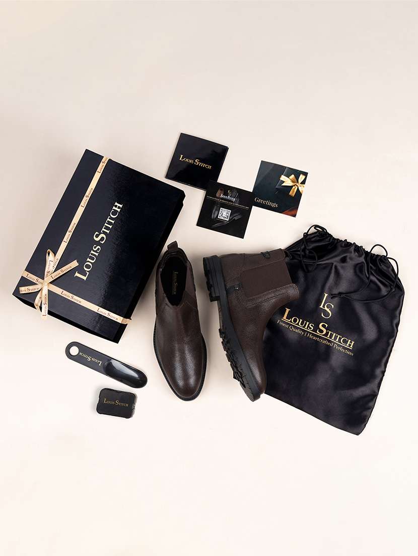 men solid slip on boots - 21748427 -  Standard Image - 4