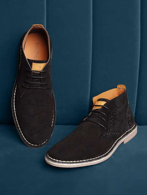 black italian suede leather british stitch down chukka boots - 21748435 -  Standard Image - 0