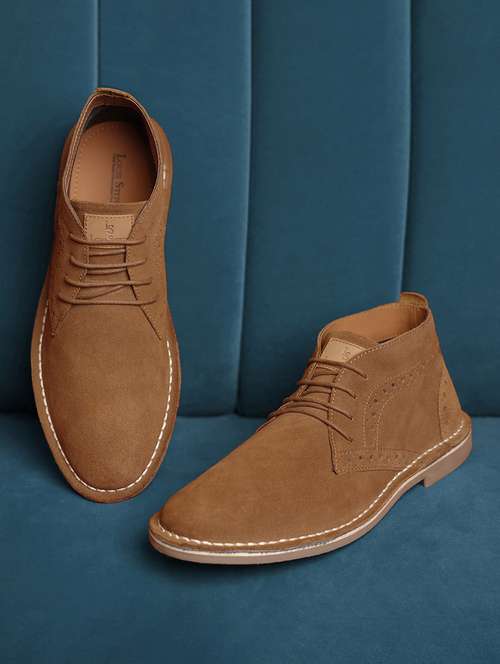tan italian suede leather british stitch down chukka boots - 21748437 - Standard Image - 0