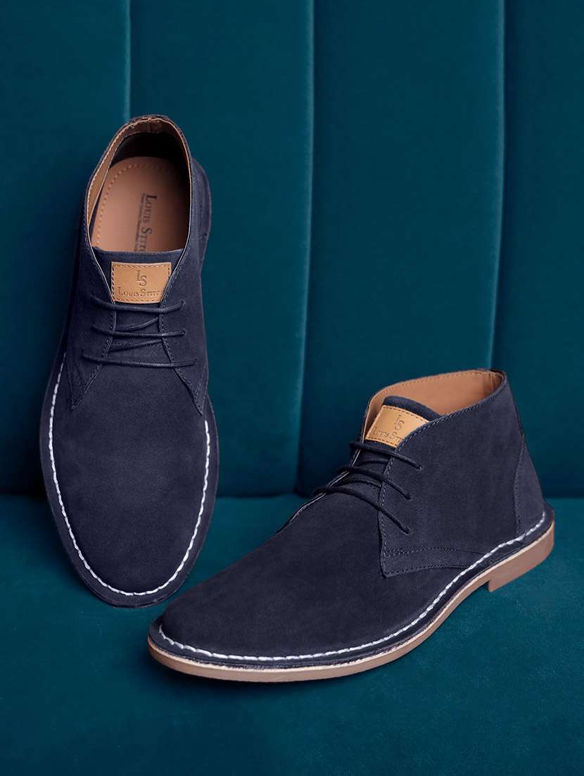 blue italian suede leather british stitch down chukka boots - 21748446 - Zoom Image - 0
