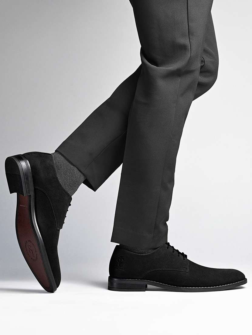 men solid lace-up derbys - 21748459 -  Standard Image - 1