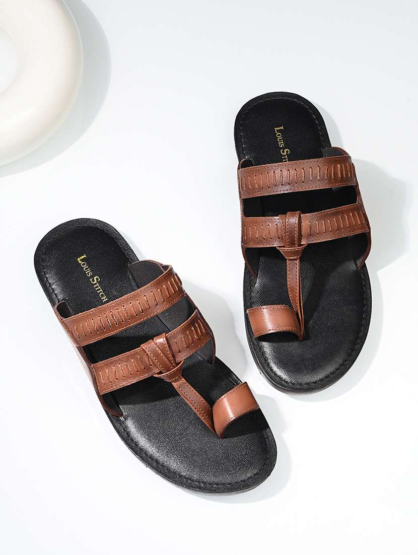 men solid one toe sandals - 21748473 -  Standard Image - 1