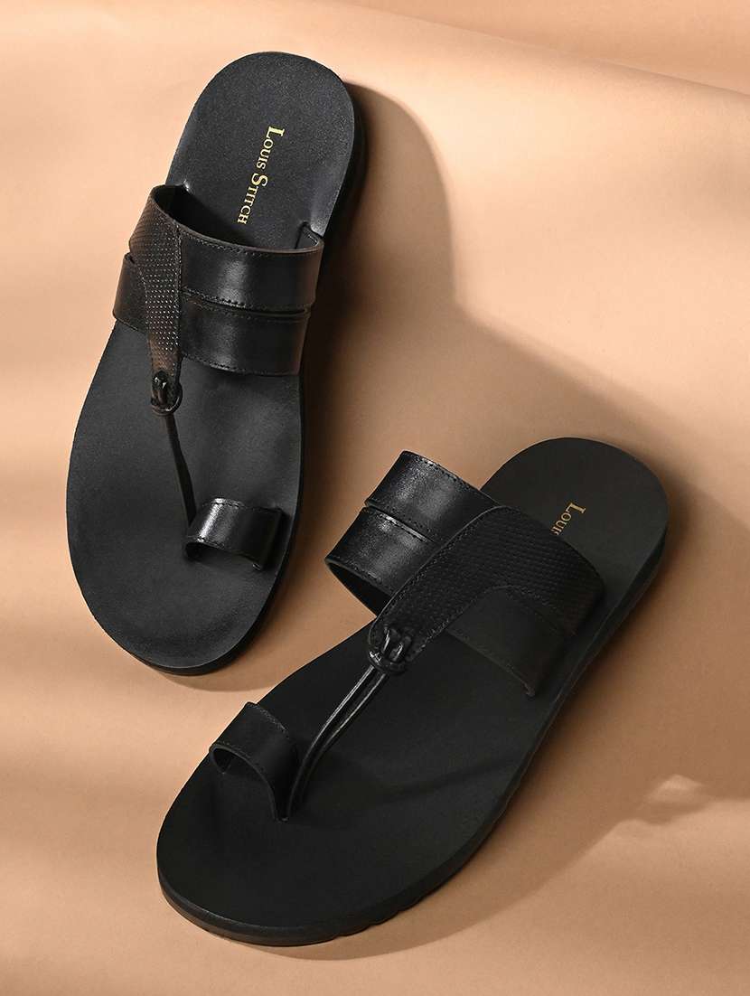 men solid one toe sandal - 21748477 - Standard Image - 1
