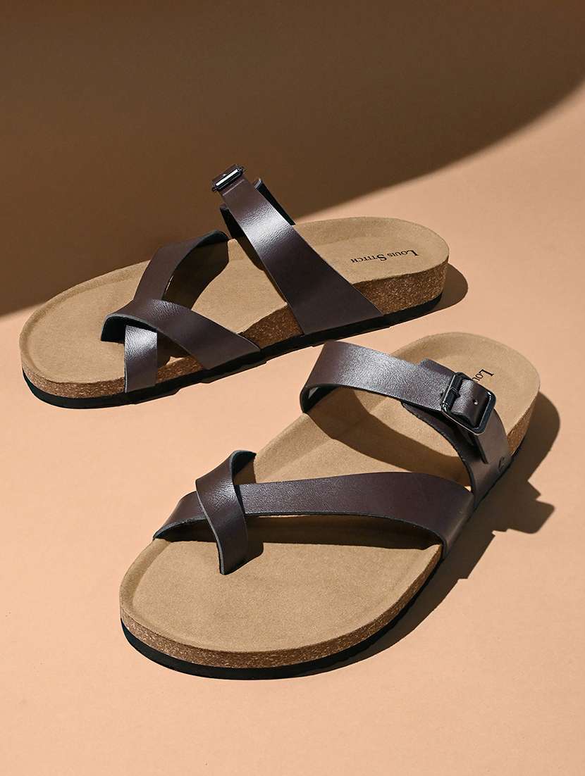 men solid slip on sandal - 21748483 -  Standard Image - 1