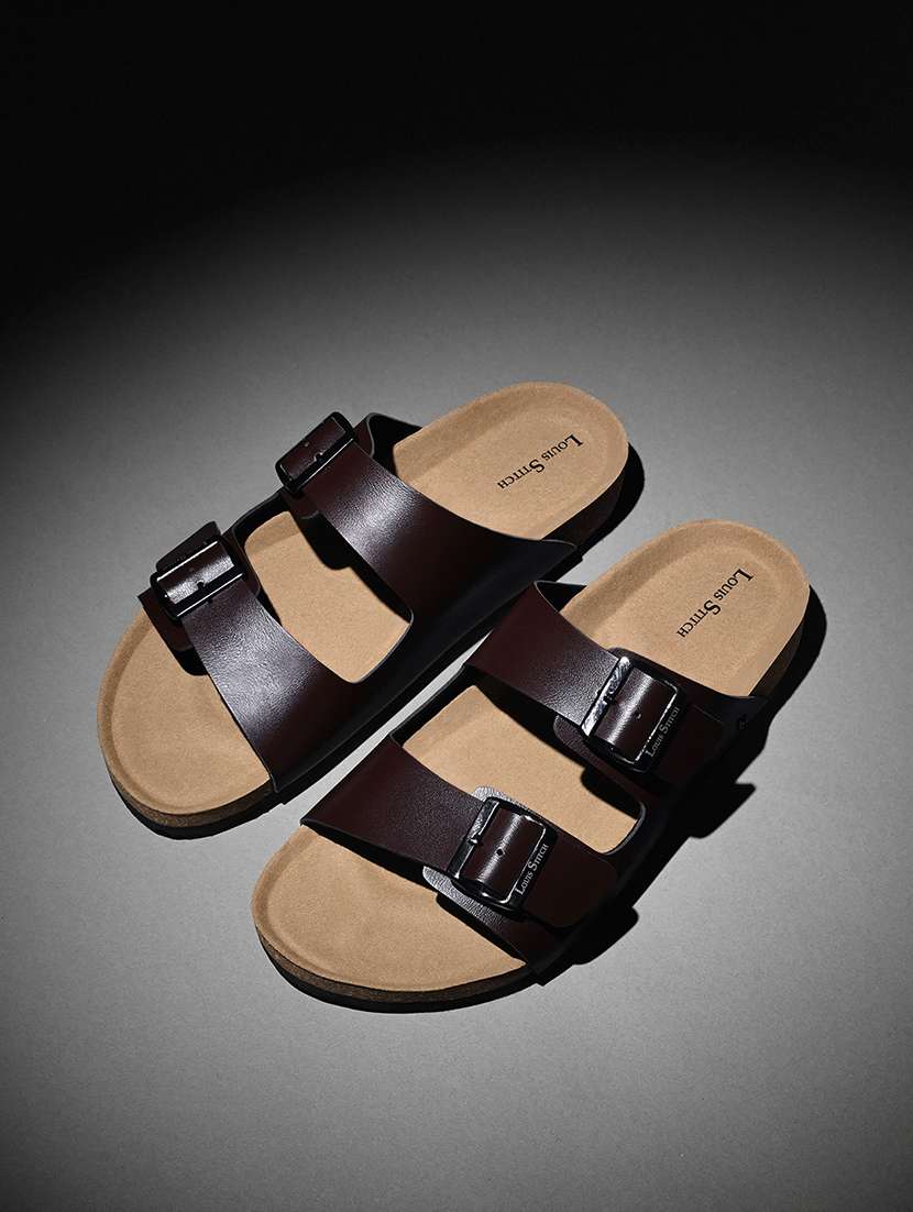 men solid slip on sandal - 21748486 -  Standard Image - 1