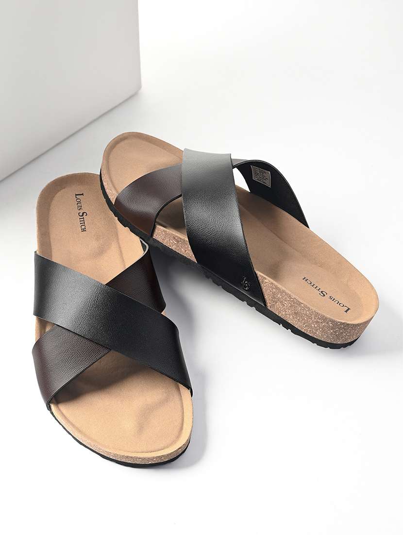 men solid slip on sandal