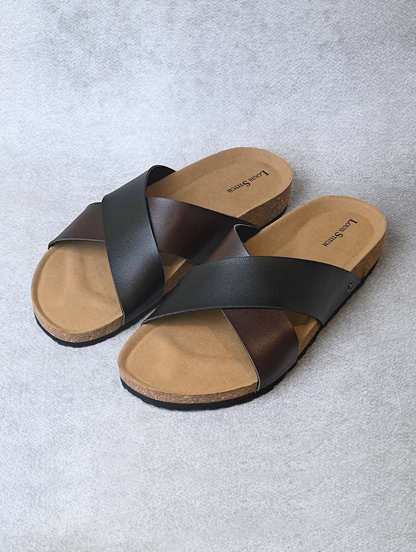 men solid slip on sandal - 21748489 -  Standard Image - 1